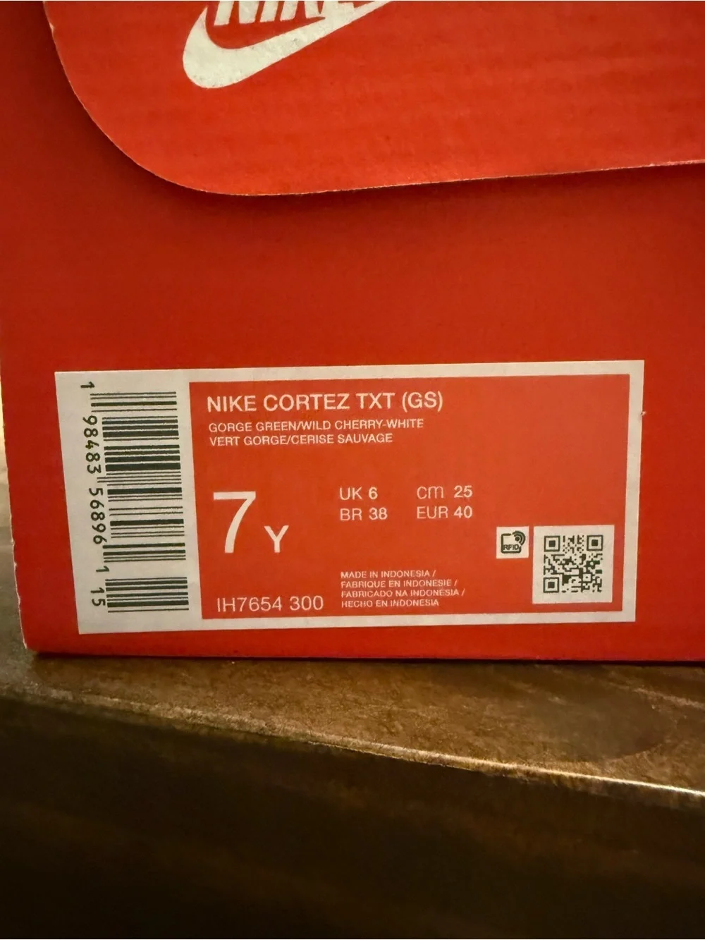 Nike Cortez TXT (GS) Low Top Lace Up Sneaker US 7 Green/White IH7654-300